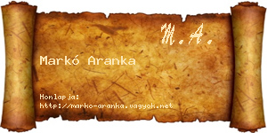 Markó Aranka névjegykártya