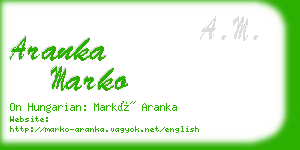 aranka marko business card